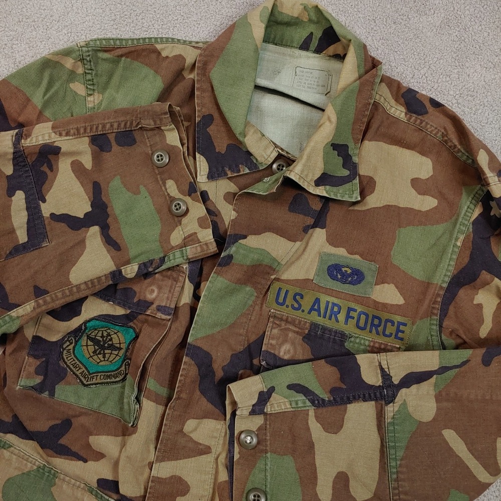 VINTAGE US Air Force Combat Camouflage Jacket - Mens Large Regular - Woodland